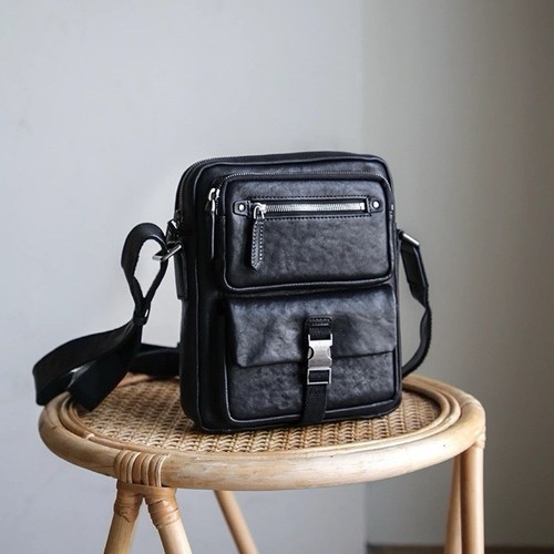 Genuine leather messenger bag - leather,